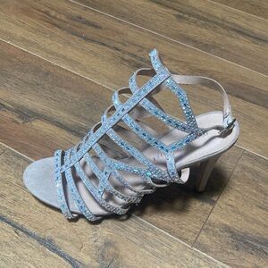 NWOT Madden Girl Pink Gladiator Sandals with High Heel & Rhinestones Size 7